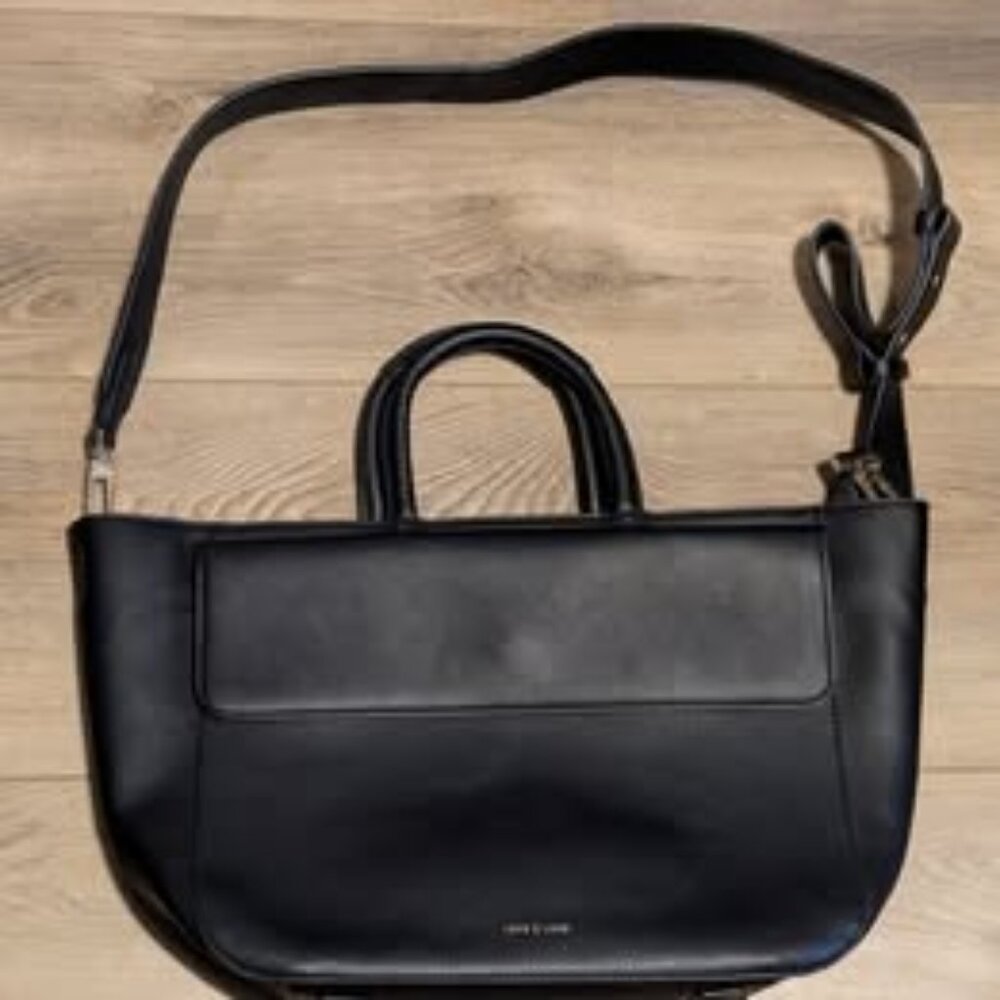 NEW black Love & Lore tote bag computer office school removable straps